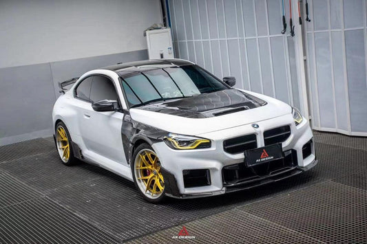 BMW M2 & M2C G87 2023 2024 with Aftermarket Parts - AE V2 Style Front Fenders Carbon Fiber from ArmorExtend