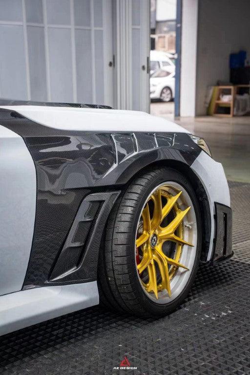 BMW M2 & M2C G87 2023 2024 with Aftermarket Parts - AE V2 Style Front Fenders Carbon Fiber from ArmorExtend