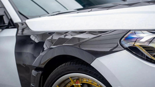 BMW M2 & M2C G87 2023 2024 with Aftermarket Parts - AE V2 Style Front Fenders Carbon Fiber from ArmorExtend