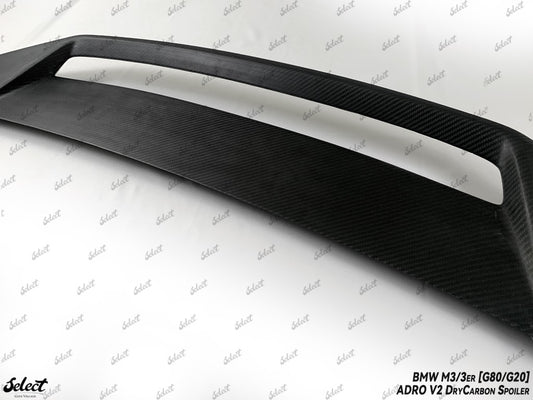 BMW M3 G80 2021-ON & 3 Series M340i 330i G20 (Fits Both Pre-LCI & LCI) 2019-ON with Aftermarket Parts - Adro V2 Style Rear Lip Ducktail Spoiler Dry Pre-preg Carbon Fiber from Aero Republic