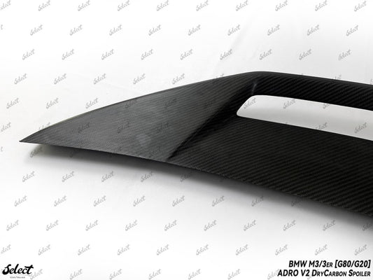 BMW M3 G80 2021-ON & 3 Series M340i 330i G20 (Fits Both Pre-LCI & LCI) 2019-ON with Aftermarket Parts - Adro V2 Style Rear Lip Ducktail Spoiler Dry Pre-preg Carbon Fiber from Aero Republic