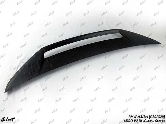 BMW M3 G80 2021-ON & 3 Series M340i 330i G20 (Fits Both Pre-LCI & LCI) 2019-ON with Aftermarket Parts - Adro V2 Style Rear Lip Ducktail Spoiler Dry Pre-preg Carbon Fiber from Aero Republic