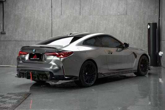 BMW M3 G80 G81 2021 2022 2023 2024 & M4 G82 G83 2021 2022 2023 2024 with Aftermarket Parts - AE V2 Style Rear Diffuser & Canards Carbon Fiber from ArmorExtend