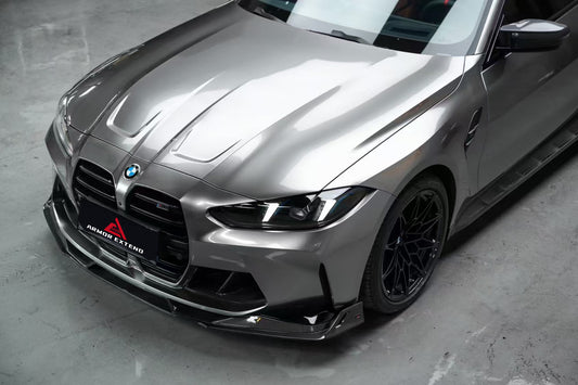 BMW M3 G80 G81 2021-ON & M4 G82 G83 2021-ON with Aftermarket Parts - AE V1 Style Carbon Fiber Front Lip from ArmorExtend