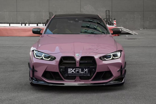 BMW M3 G80 G81 2021 2022 2023 2024 & M4 G82 G83 2021 2022 2023 2024 with Aftermarket Parts - AE V2 Style Front Lip Carbon Fiber from ArmorExtend