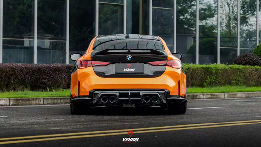 BMW M4 G82 2021-ON & 4 Series G22 430i M440i 2020-ON with Aftermarket Parts - Venom Sport Series Style Rear Lip Ducktail Spoiler Dry Pre-preg Carbon Fiber from ArmorExtend