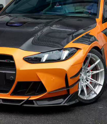 BMW M3 G80 G81 2021-ON & M4 G82 G83 2021-ON with Aftermarket Parts - Venom Sport Series Style Front Canards Dry Pre-preg Carbon Fiber from ArmorExtend