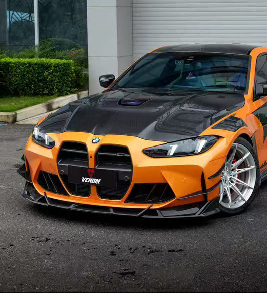 BMW M3 G80 G81 2021-ON & M4 G82 G83 2021-ON with Aftermarket Parts - Venom Sport Series Style Front Lip Dry Pre-preg Carbon Fiber from ArmorExtend