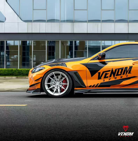 BMW M3 G80 G81 2021-ON & M4 G82 G83 2021-ON with Aftermarket Parts - Venom Sport Series Style Front Lip Dry Pre-preg Carbon Fiber from ArmorExtend