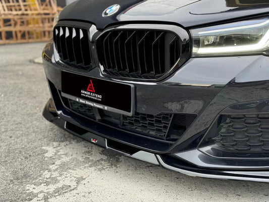 BMW 5 Series M550i 540i (With M-Package Bumper) G30 G31 LCI 2021 2022 2023 2024?with Aftermarket Parts - Plustic Style Front Lip ABS from?ArmorExtend