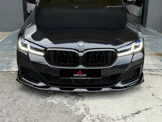 BMW 5 Series M550i 540i (With M-Package Bumper) G30 G31 LCI 2021 2022 2023 2024?with Aftermarket Parts - Plustic Style Front Lip ABS from?ArmorExtend