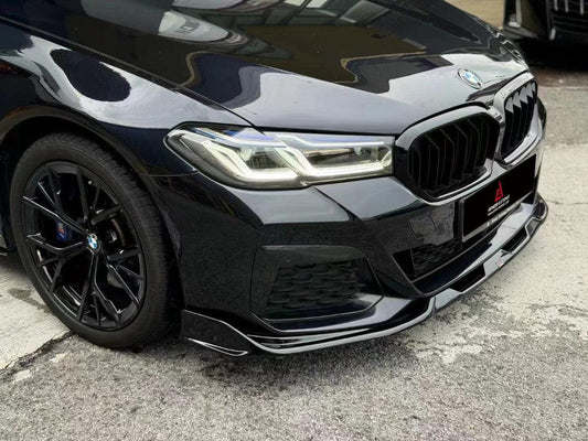 BMW 5 Series M550i 540i (With M-Package Bumper) G30 G31 LCI 2021 2022 2023 2024 with Aftermarket Parts - Plustic Style Front Lip ABS from ArmorExtend