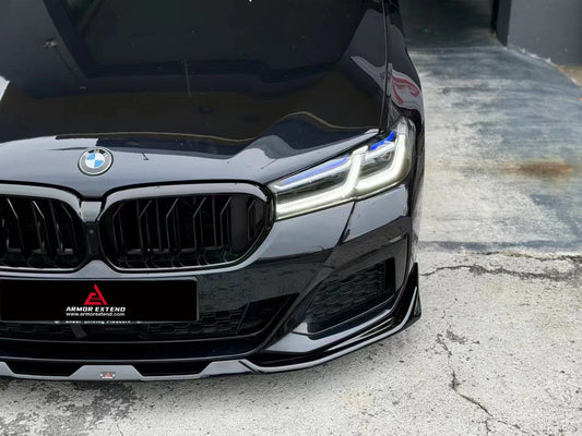 BMW 5 Series M550i 540i (With M-Package Bumper) G30 G31 LCI 2021 2022 2023 2024?with Aftermarket Parts - Plustic Style Front Lip ABS from?ArmorExtend