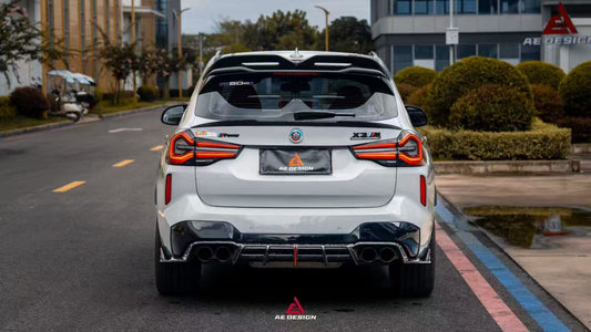 BMW X3M X3MC F97 (Fits Both Pre-LCI & LCI) 2019 2020 2021 2022 2023 2024 with Aftermarket Parts - ART V3 Rear Diffuser Dry Pre-preg Carbon Fiber from ArmorExtend