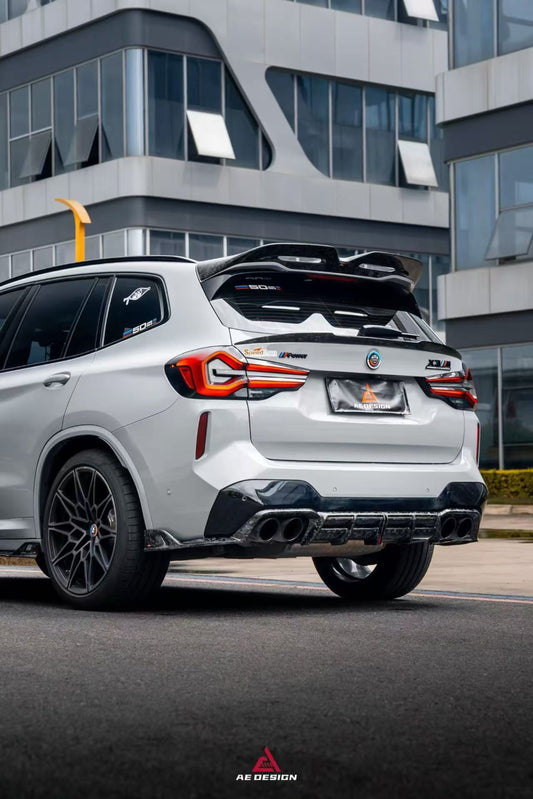 BMW X3M X3MC F97 (Fits Both Pre-LCI & LCI) 2019 2020 2021 2022 2023 2024 with Aftermarket Parts - ART V3 Rear Canards Dry Pre-preg Carbon from ArmorExtend