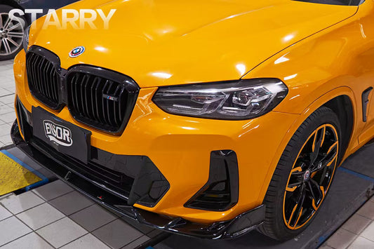 BMW X3 s/x Drive 30i (with M-Package Bumper) & M40i G01 LCI 2022 2023 2024 & X4 xDrive 30i (with M-Package Bumper) & M40i G02 LCI 2022 2023 2024 with Aftermarket Parts - Plustic Style Front Lip ABS from ArmorExtend