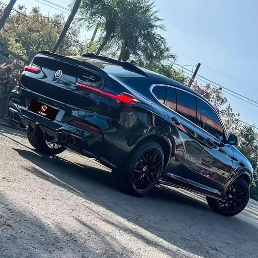 BMW X4M X4MC F98 (Fits Both Pre-LCI & LCI) 2019 2020 2021 2022 2023 2024 & X4 G02 (Fits Both Pre-LCI & LCI) 2019 2020 2021 2022 2023 2024 with Aftermarket Parts - Rear Roof Spoiler Pre-preg Carbon Fiber from Karbel Carbon