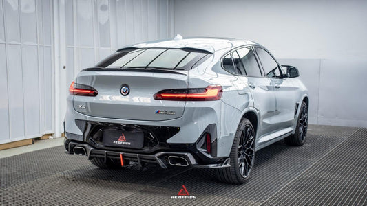 BMW X4 xDrive 30i (with M-Package Bumper) & M40i G02 LCI 2022 2023 2024 with Aftermarket Parts - AE Style Diffuser & Canards Carbon Fiber from ArmorExtend