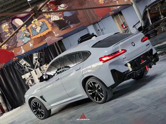 BMW X4 xDrive 30i (with M-Package Bumper) & M40i G02 LCI 2022 2023 2024 with Aftermarket Parts - AE Style Diffuser & Canards Carbon Fiber from ArmorExtend
