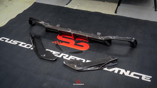 BMW X4 xDrive 30i (with M-Package Bumper) & M40i G02 LCI 2022 2023 2024 with Aftermarket Parts - AE Style Diffuser & Canards Carbon Fiber from ArmorExtend