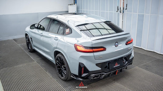 BMW X4 xDrive 30i (with M-Package Bumper) & M40i G02 LCI 2022 2023 2024 with Aftermarket Parts - AE Style Diffuser & Canards Carbon Fiber from ArmorExtend