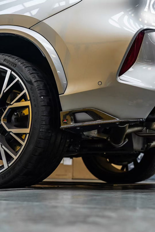 BMW X5M X5MC F95 (Fits Both Pre-LCI & LCI) 2020-ON & X6M X6MC F96 (Fits Both Pre-LCI & LCI) 2020-ON with Aftermarket Parts - AE Style Carbon Fiber Rear Diffuser & Canards from ArmorExtend