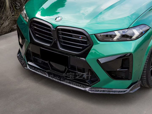 BMW X5M X5MC F95 & X6M X6MC F96 2024-ON (LCI) With Aftermarket Parts - AE Style Front Lip Carbon Fiber from ArmorExtend