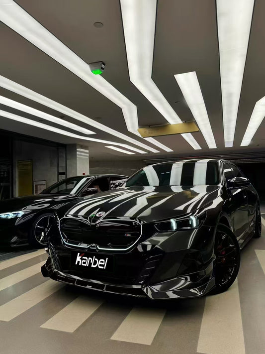 BMW i5 xDrive40 / i5 eDrive40 (with M-package bumper, does not fit base mode) / i5 M60 G60 G61 2024-ON & 5 Series 540i xDrive / 530i xDrive / 530i (with M-package bumper, does not fit base model) / 550e xDrive G60 G61 2024-ON with Aftermarket Parts - V2 Style Pre-preg Carbon Fiber Front Canards from Karbel Carbon
