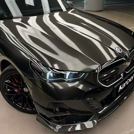 BMW i5 xDrive40 / i5 eDrive40 (with M-package bumper, does not fit base mode) / i5 M60 G60 G61 2024-ON & 5 Series 540i xDrive / 530i xDrive / 530i (with M-package bumper, does not fit base model) / 550e xDrive G60 G61 2024-ON with Aftermarket Parts - V2 Style Pre-preg Carbon Fiber Front Canards from Karbel Carbon