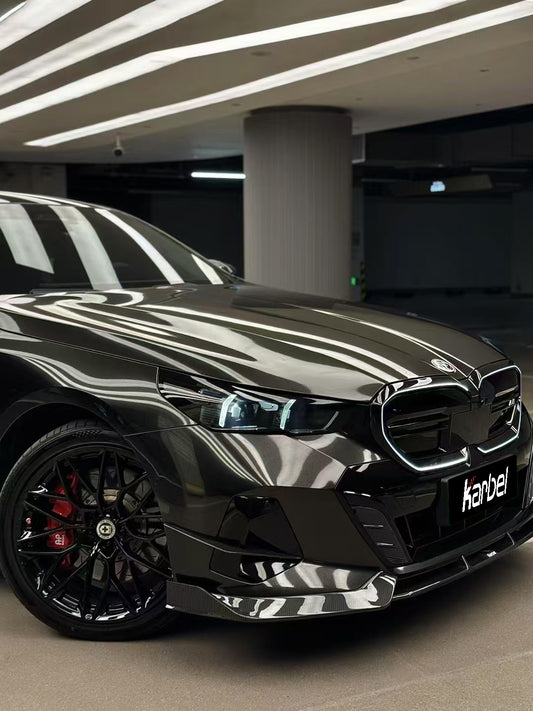 BMW i5 xDrive40 / i5 eDrive40 (with M-package bumper, does not fit base mode) / i5 M60 G60 G61 2024-ON & 5 Series 540i xDrive / 530i xDrive / 530i (with M-package bumper, does not fit base model) / 550e xDrive G60 G61 2024-ON with Aftermarket Parts - V2 Style Pre-preg Carbon Fiber Front Canards from Karbel Carbon