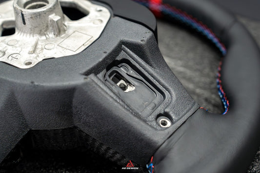 BMW M3 G80 G81 2021 2022 2023 2024 & M4 G82 G83 2021 2022 2023 2024 with Aftermarket Parts - AE Style Steering Wheel Carbon Fiber & Black Leather from ArmorExtend