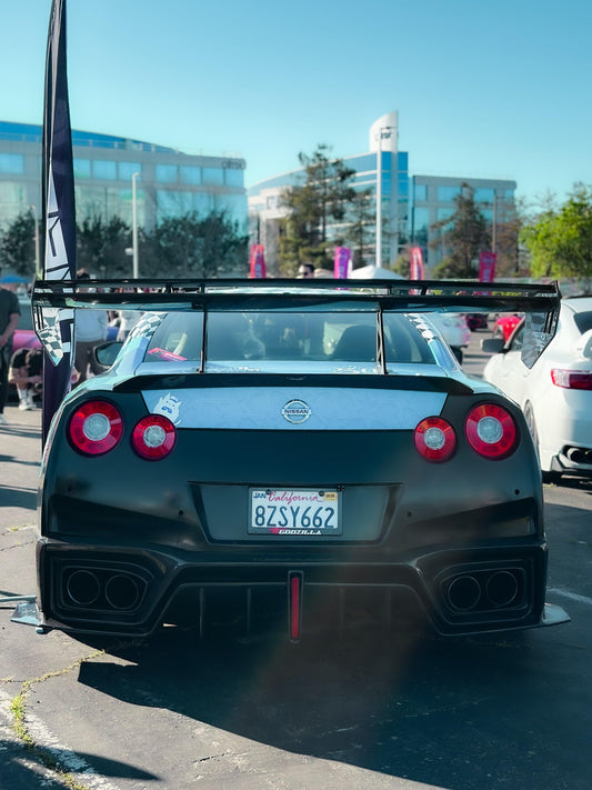 Nissan GTR Nismo T-Spec Black Edition Track Edition Premium Pure CBA DBA EBA 2008 2009 2010 2011 2012 2013 2014 2015 2016 2017 2018 2019 2020 2021 2022 2023 2024 with Aftermarket Parts - "Godzilla" Swan Neck Thor GT Wing Carbon Fiber / FRP from Robot Craftsman