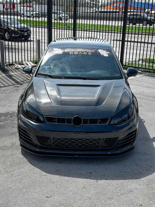 Volkswagen Golf R GTI Base MK7 MK7.5 2015 2016 2017 2018 2019 2020 2021 with Aftermarket Parts - Hood Bonnet Carbon Fiber / FRP from Robot Craftsman