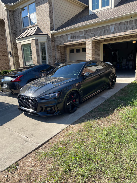 Audi RS5 S5 A5 B9 B9.5 2017 2018 2019 2020 2021 2022 2023 2024 with Aftermarket Parts - AE Style Hood Bonnet Carbon Fiber from ArmorExtend