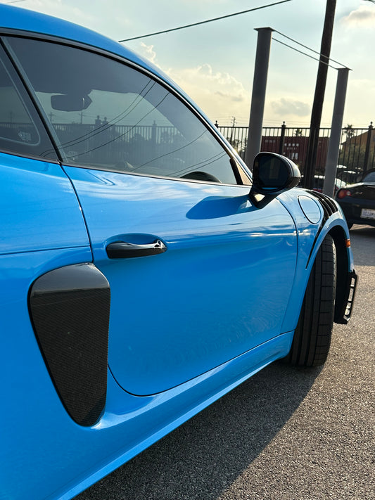 Porsche 718 Cayman Boxster Base S T GTS GT4 Spyder 2017-ON with Aftermarket Parts - Side Vents Carbon Fiber / FRP from CMST Tuning