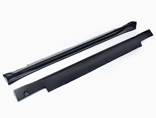 Tesla Model S 2nd Gen late 2016-early 2021 with Aftermarket Parts - V2 Style Side Skirts Carbon Fiber / FRP from CMST Tuning