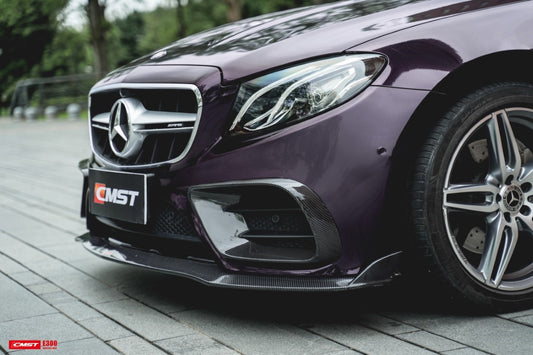 Mercedes Benz E-Class E53 E550 E450 E400 C238 A238 2018-2023 with Aftermarket Parts - Front Lip Carbon Fiber / FRP from CMST Tuning