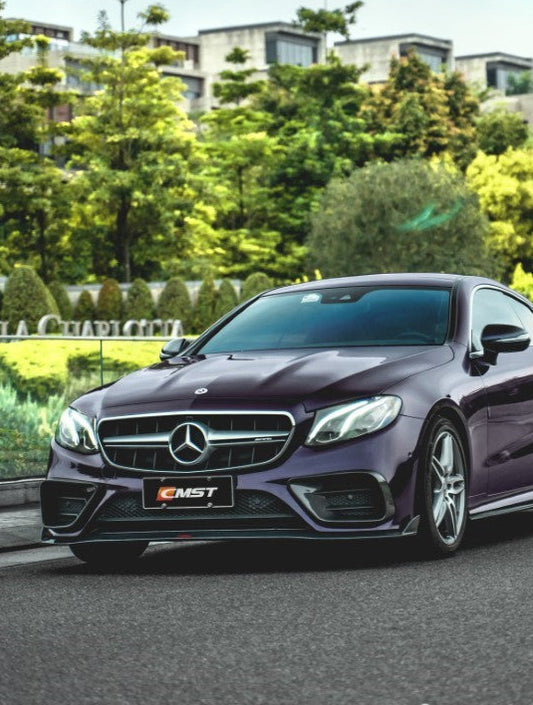 Mercedes Benz E-Class E53 E550 E450 E400 C238 A238 2018-2023 with Aftermarket Parts - Front Lip Carbon Fiber / FRP from CMST Tuning