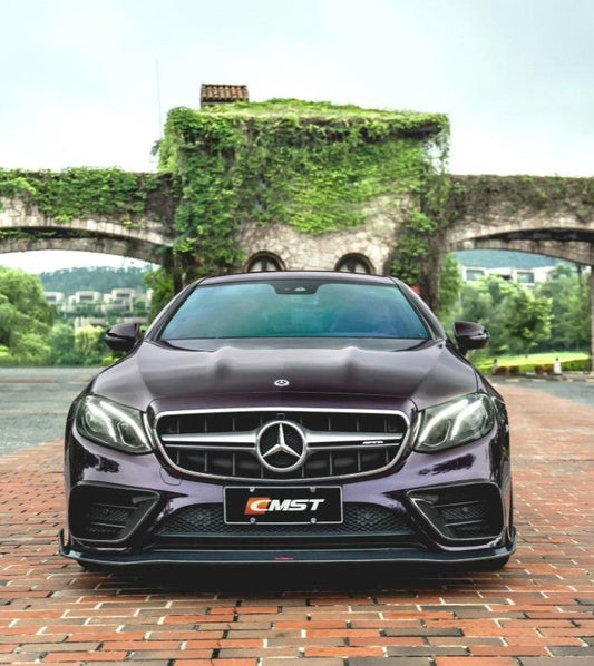Mercedes Benz E-Class E53 E550 E450 E400 C238 A238 2018-2023 with Aftermarket Parts - Front Lip Carbon Fiber / FRP from CMST Tuning