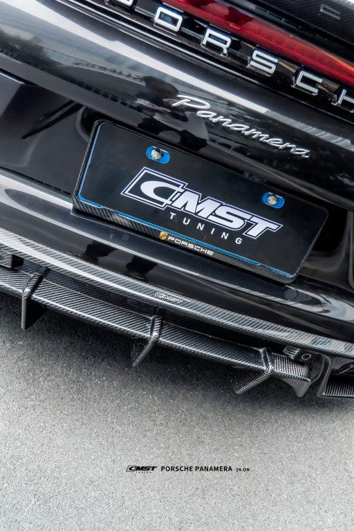 Porsche Panamera 976 Base 4 4S E-Hybird GTS Turbo 2024 with Aftermarket Parts - Front Lip FRP / Pre-preg Carbon Fiber from CMST Tuning