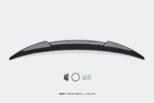 Porsche Panamera 976 Base 4 4S E-Hybird 2024 (suitable for GTS and Turbo if active spoiler is deactivated) with Aftermarket Parts - Rear Spoiler FRP / Pre-preg Carbon Fiber from CMST Tuning