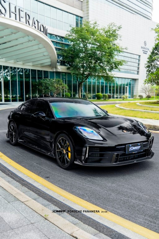 Porsche Panamera 976 Base 4 4S E-Hybird 2024 with Aftermarket Parts - Front Lip FRP / Pre-preg Carbon Fiber from CMST Tuning