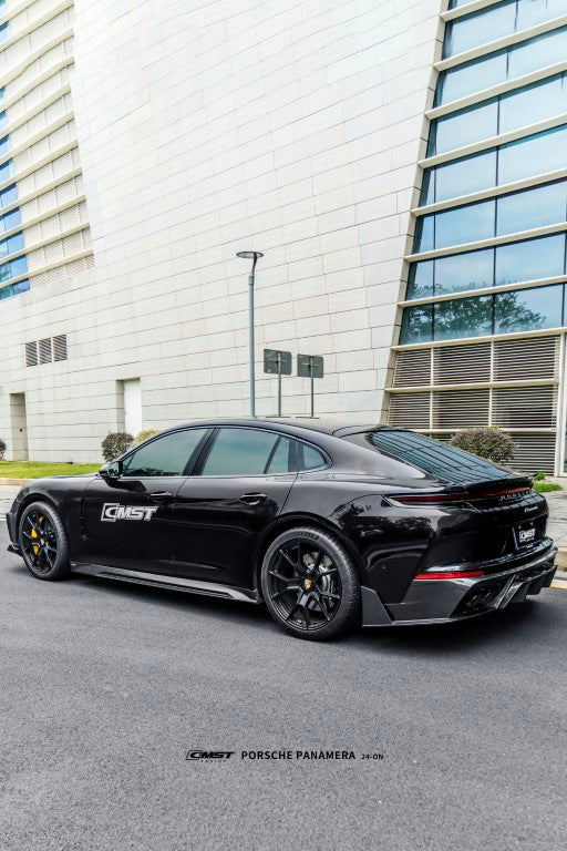 Porsche Panamera 976 Base 4 4S E-Hybird 2024 (suitable for GTS and Turbo if active spoiler is deactivated) with Aftermarket Parts - Rear Spoiler FRP / Pre-preg Carbon Fiber from CMST Tuning