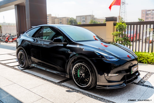 Tesla Model Y Performance AWD Long Range RWD Standard 2020 2021 2022 2023 2024 with Aftermarket Parts - Front Lip FRP / Carbon Fiber from CMST Tuning