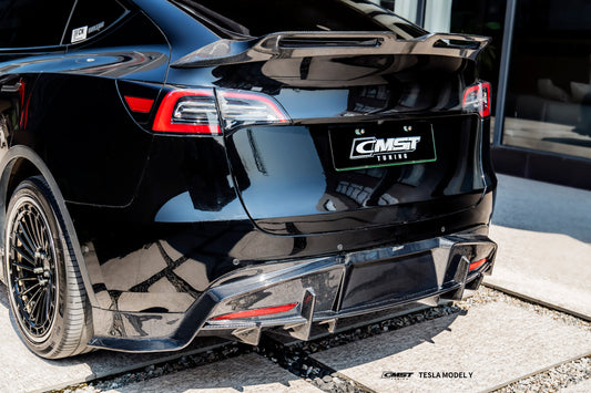 Tesla Model Y Performance AWD Long Range RWD Standard 2020 2021 2022 2023 2024 with Aftermarket Parts - Rear Diffuser FRP / Carbon Fiber from CMST Tuning