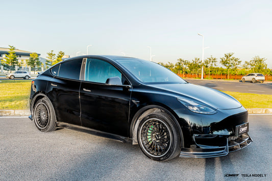 Tesla Model Y Performance AWD Long Range RWD Standard 2020 2021 2022 2023 2024 with Aftermarket Parts - Front Lip FRP / Carbon Fiber from CMST Tuning