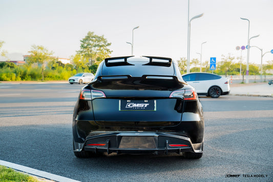 Tesla Model Y Performance AWD Long Range RWD Standard 2020 2021 2022 2023 2024 with Aftermarket Parts - Rear Diffuser FRP / Carbon Fiber from CMST Tuning