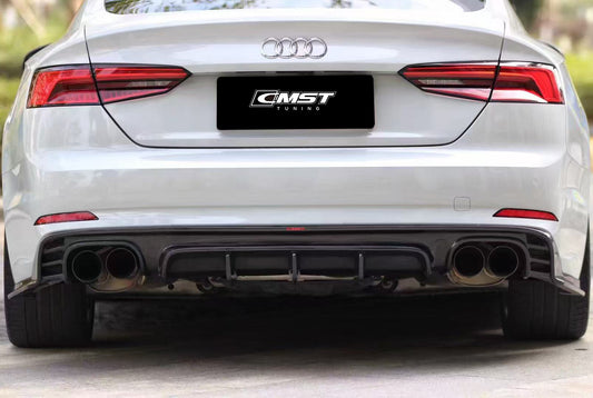 Audi S5 A5 S-line (with s-line bumper, does not base model) B9 2017 2018 2019 with Aftermarket Parts - Rear Diffuser
Carbon Fiber from CMST Tuning