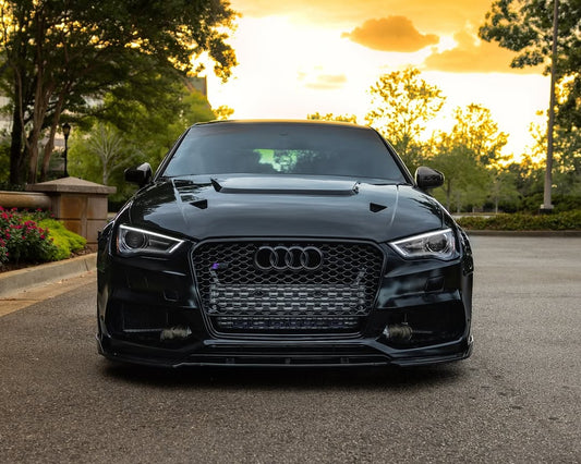 Audi RS3 S3 A3 8V / 8V.5 2014 2015 2016 2017 2018 2019 2020 with Aftermarket Parts - V4 Hood Bonnet Carbon Fiber / FRP from CMST Tuning