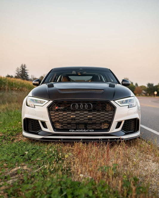 Audi RS3 S3 A3 8V / 8V.5 2014 2015 2016 2017 2018 2019 2020 with Aftermarket Parts - V2 Hood Bonnet Carbon Fiber / FRP from CMST Tuning